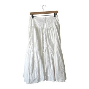 White Ruffled Maxi Skirt